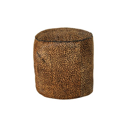 Poggiapiedi DKD Home Decor 46 x 46 x 50 cm Nero Marrone Leopardo Colon