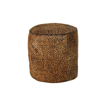 Reposapiés DKD Home Decor 46 x 46 x 50 cm Negro Marrón Leopardo Colo
