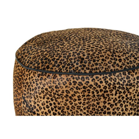 Voetensteun DKD Home Decor 46 x 46 x 50 cm Zwart Bruin Luipaard Koloni