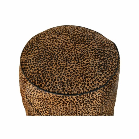 Voetensteun DKD Home Decor 46 x 46 x 50 cm Zwart Bruin Luipaard Koloni