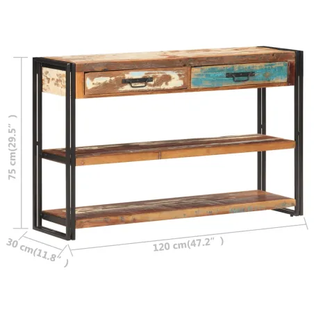 Buffet 120x30x75 cm Bois de récupération solide