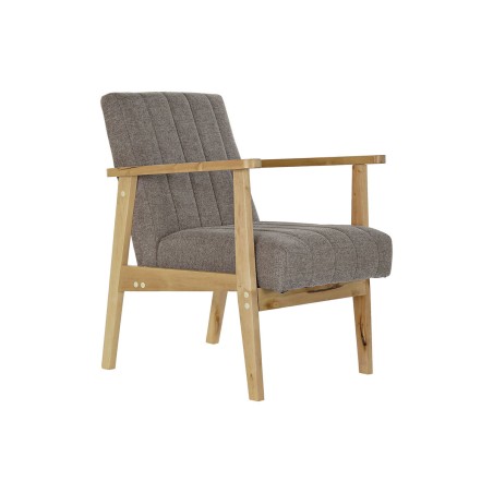 Leunstoel DKD Home Decor Natuurlijk Beige Polyester Pijnboom (63 x 68