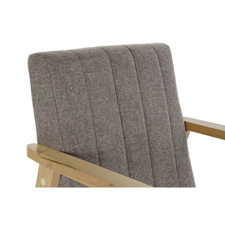 Leunstoel DKD Home Decor Natuurlijk Beige Polyester Pijnboom (63 x 68