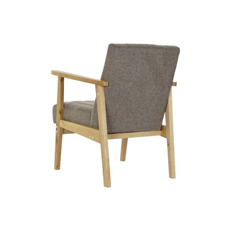 Leunstoel DKD Home Decor Natuurlijk Beige Polyester Pijnboom (63 x 68