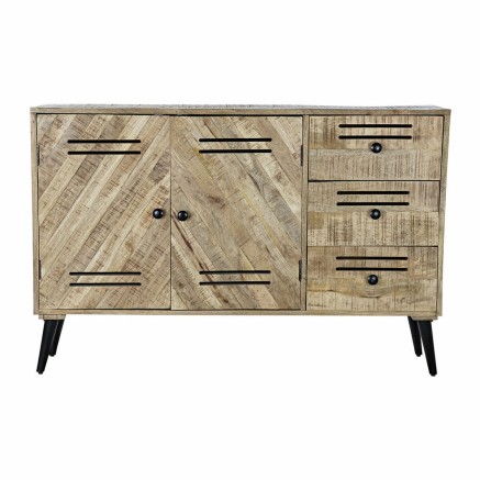 Anrichte DKD Home Decor  Schwarz Metall Mango-Holz 140 x 40 x 93 cm 2