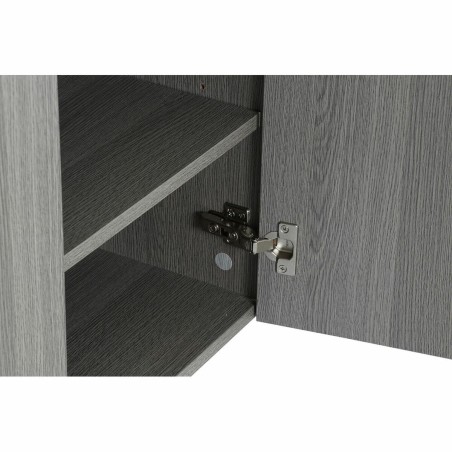 Aparador DKD Home Decor  Gris Aluminio Cristal Roble Cristal Templado