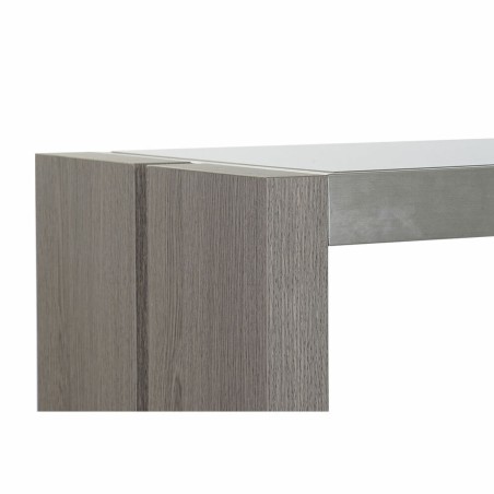 Aparador DKD Home Decor  Gris Aluminio Cristal Roble Cristal Templado