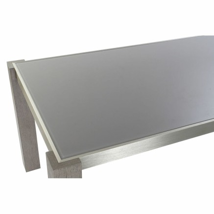 Tavolo da Pranzo DKD Home Decor Cristallo Grigio Alluminio Rovere Vetr 2