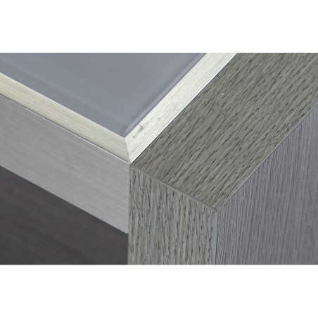 Mesa de Centro DKD Home Decor Cristal Aluminio Roble Cristal Templado