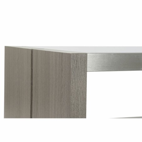 Mesa de Centro DKD Home Decor Cristal Aluminio Roble Cristal Templado