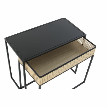 Mesa de Centro DKD Home Decor Negro Natural 60 x 30 x 50 cm