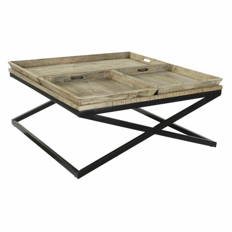 Tischdekoration DKD Home Decor Schwarz natürlich Holz Metall 120 x 12