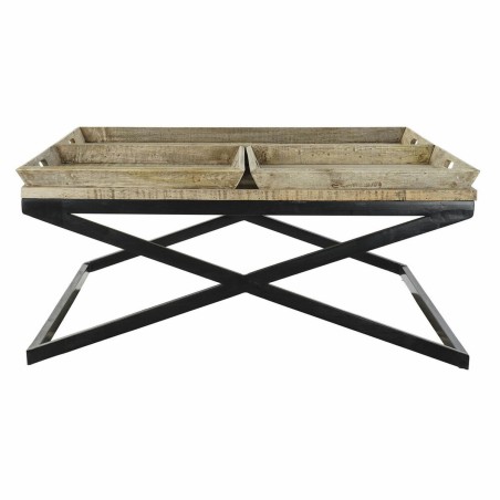 Hoofdtafel DKD Home Decor Zwart Natuurlijk Hout Metaal 120 x 120 x 55