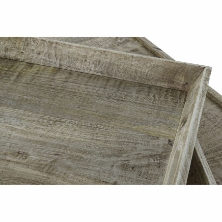 Hoofdtafel DKD Home Decor Zwart Natuurlijk Hout Metaal 120 x 120 x 55