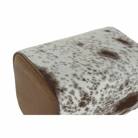 Sgabello DKD Home Decor Bianco Marrone Nero Pelle Legno 50 x 35 x 75 c