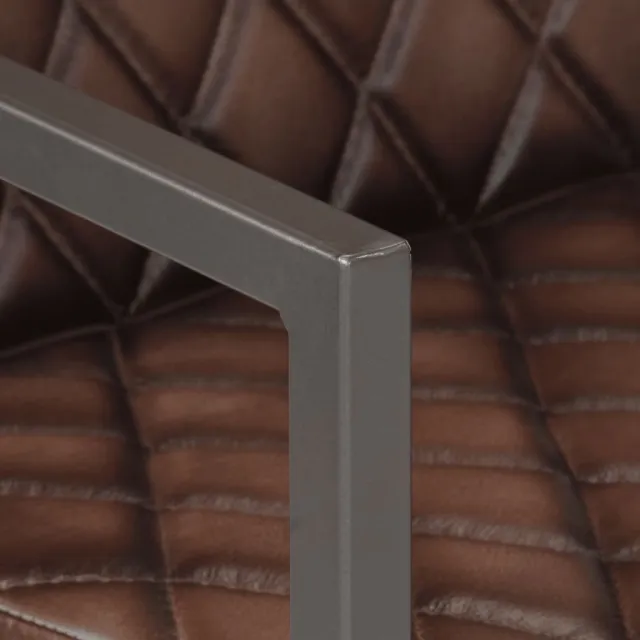 Chaises à manger cantilever lot de 2 marron cuir véritable