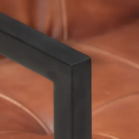 Chaises à manger cantilever lot de 2 marron cuir véritable