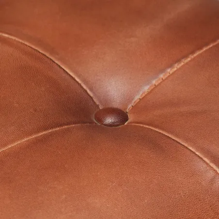 Chaises à manger cantilever lot de 2 marron cuir véritable