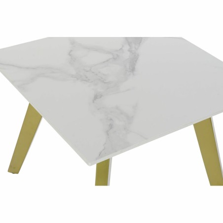 Kleine bijzettafel DKD Home Decor Wit Gouden 60 x 60 x 48 cm