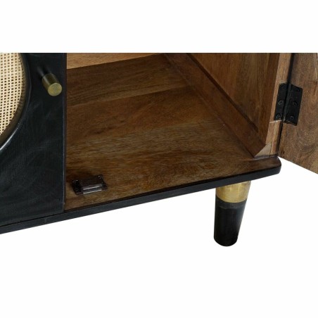 Dressoir DKD Home Decor  Zwart Natuurlijk Rotan Mangohout 150 x 40 x 6
