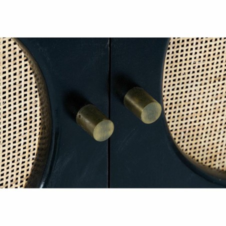 Aparador DKD Home Decor  Negro Natural Ratán Madera de mango 150 x 40