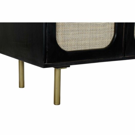 Dressoir DKD Home Decor Zwart Gouden Natuurlijk Rotan Mangohout 150 x