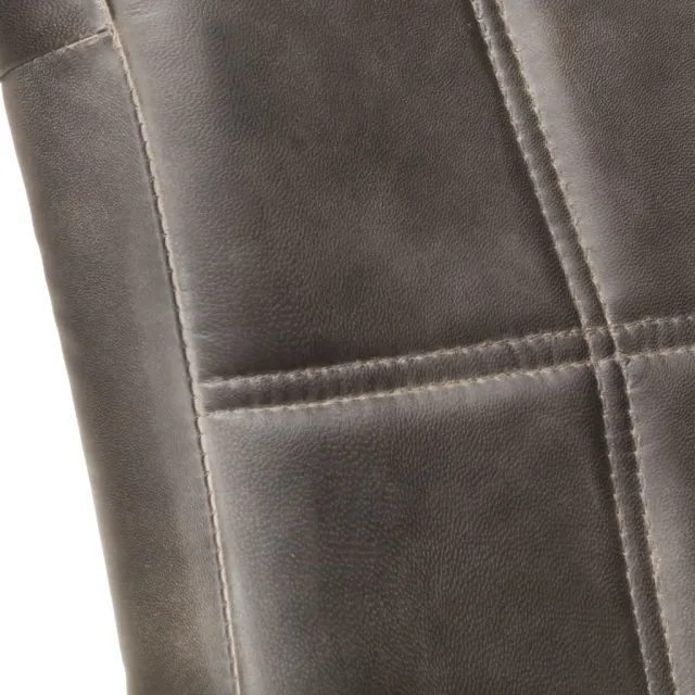 Chaises à manger cantilever lot de 2 gris cuir véritable