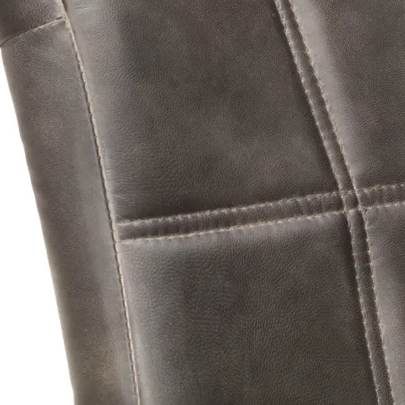 Chaises à manger cantilever lot de 2 gris cuir véritable