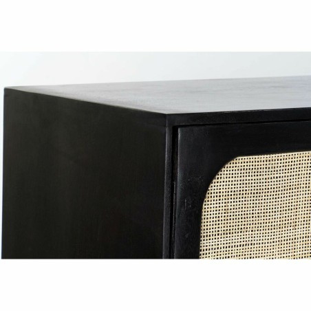 Buffet DKD Home Decor Noir Doré Naturel Rotin Bois de manguier 150 x