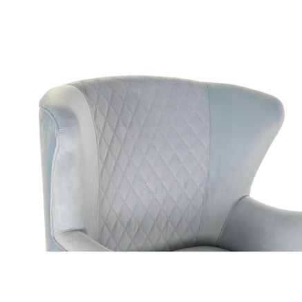 Fauteuil DKD Home Decor Noir Métal Bleu ciel (76 x 76 x 82 cm) 2