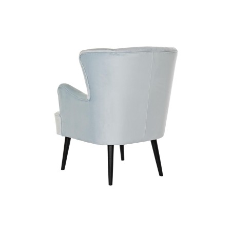 Leunstoel DKD Home Decor Zwart Metaal Hemelsblauw (76 x 76 x 82 cm)