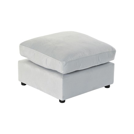 Fußstütze DKD Home Decor Holz Polyester Celeste Moderne (55 x 55 x 3