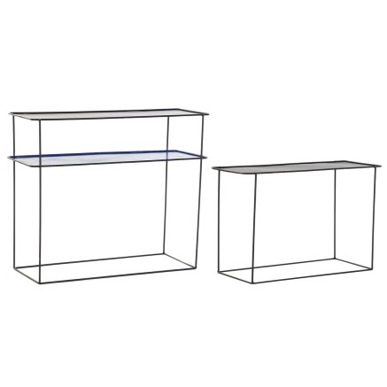 Set of furniture DKD Home Decor Blue Black 70 x 27 x 45 cm 40 x 27 x 4