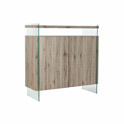 Dressoir DKD Home Decor  Natuurlijk Gehard glas Hout MDF 120 x 44 x 12