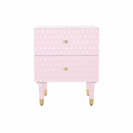 Nightstand DKD Home Decor 52 x 42 x 65 cm Metal Light Pink Mango wood 2