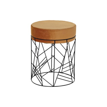 Reposapiés DKD Home Decor Negro Metal Poliéster Terracota (33 x 33 x