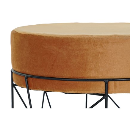 Fußstütze DKD Home Decor Schwarz Metall Polyester Terrakotta (33 x 3 2
