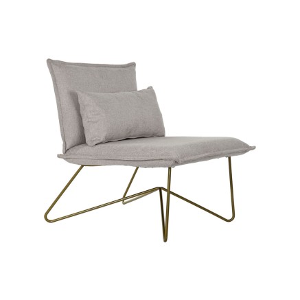 Leunstoel DKD Home Decor 66 x 78 x 75 cm Beige Gouden Metaal