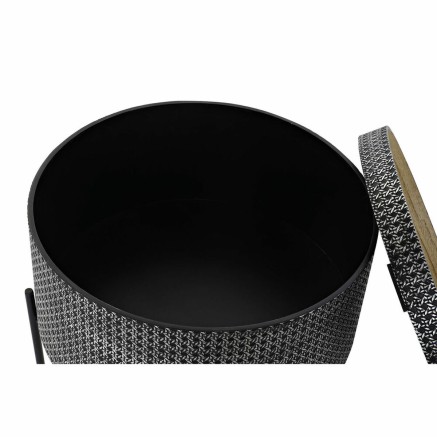 Kleine bijzettafel DKD Home Decor Zwart Zilverkleurig 45 x 45 x 39 cm 2