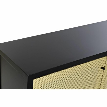 Sideboard DKD Home Decor  Black Natural Rattan Fir 120 x 38 x 76 cm 2