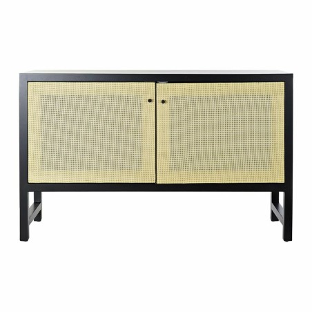 Buffet DKD Home Decor  Noir Naturel Rotin Sapin 120 x 38 x 76 cm