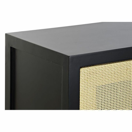 Aparador DKD Home Decor  Negro Natural Ratán Abeto 120 x 38 x 76 cm