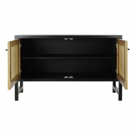 Buffet DKD Home Decor  Noir Naturel Rotin Sapin 120 x 38 x 76 cm