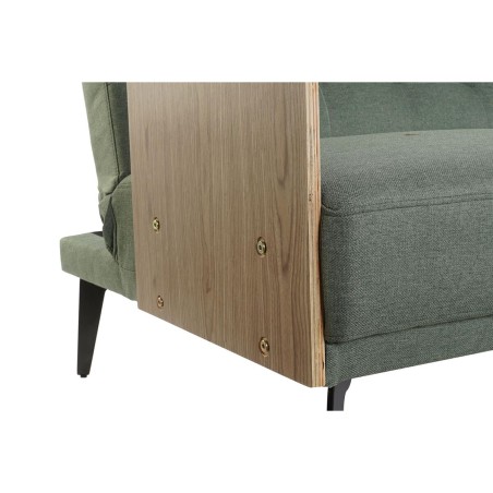 Slaapbank DKD Home Decor 203 x 87 x 81 cm Zwart Metaal Bruin Groen
