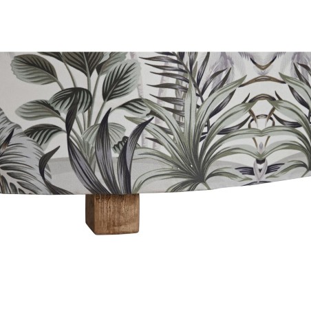 Reposapiés DKD Home Decor Beige Poliéster MDF Verde Tropical (80 x 8