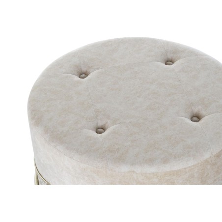 Voetensteun DKD Home Decor Beige Gouden Metaal Polyester (63 x 63 x 42