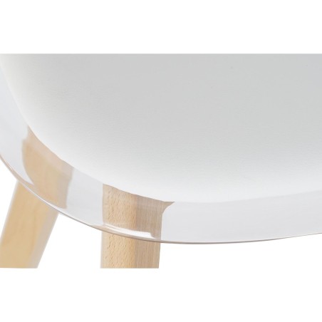 Esszimmerstuhl DKD Home Decor Weiß Durchsichtig natürlich Holz Polyc