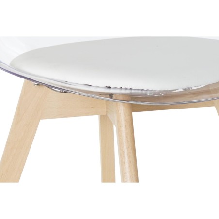 Esszimmerstuhl DKD Home Decor Weiß Durchsichtig natürlich Holz Polyc