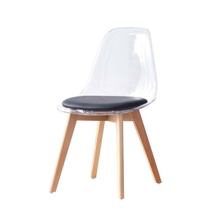 Sedia da Sala da Pranzo DKD Home Decor Nero Multicolore Naturale 30 x