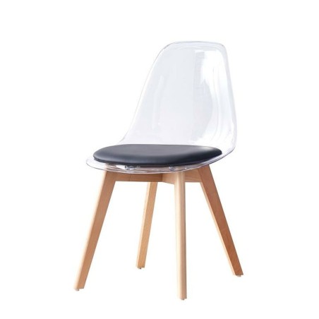 Sedia da Sala da Pranzo DKD Home Decor Nero Multicolore Naturale 30 x